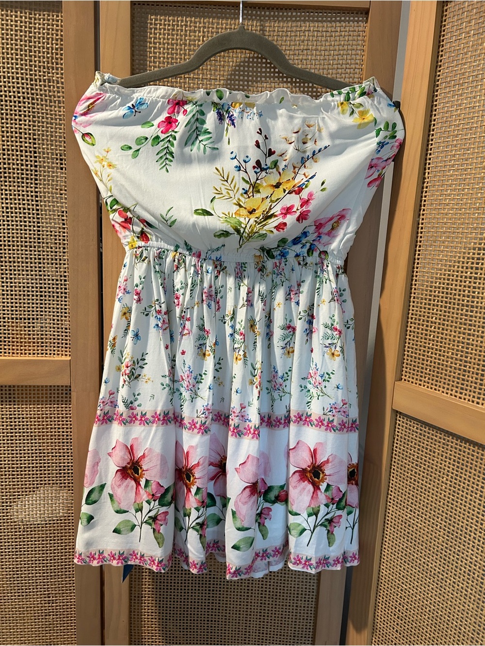 CUPSHE Women's‎ Mini Dress Strapless Ruffled Sleeveless Floral SMALL NWT - Picture 6 of 11